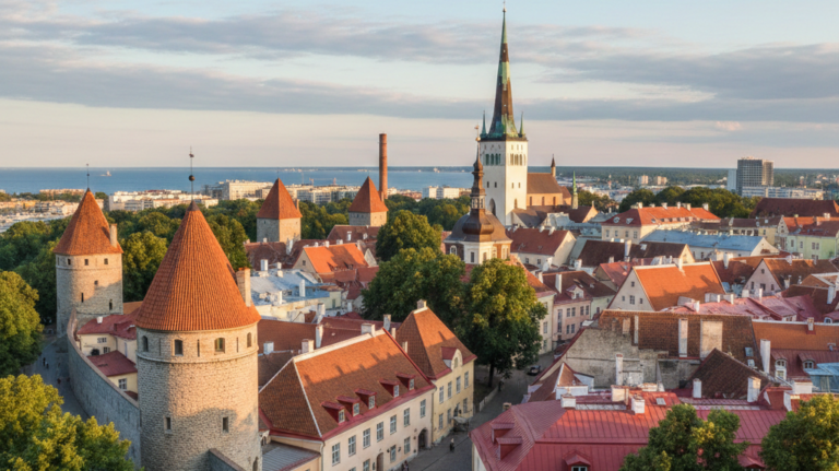 Obraz pokazujący stare miasto w Tallinn'ie