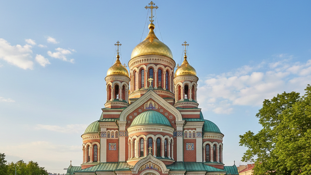 Obraz pokazujący sobór św. Aleksandra Newskiego