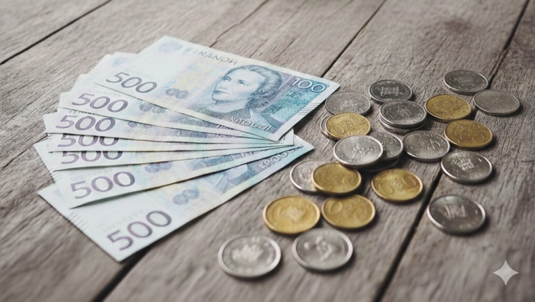 Obraz pokazujący korony szwedzkie